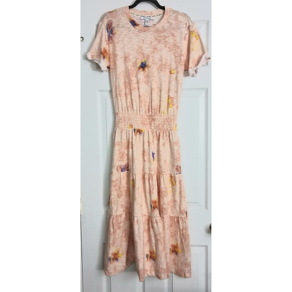 Peace Love World Dress Women's‎ Size XXS Orange Cotton Jersey Tiered Tee Shirt